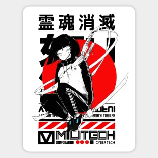 Cool Japanese Girl Samurai Sticker